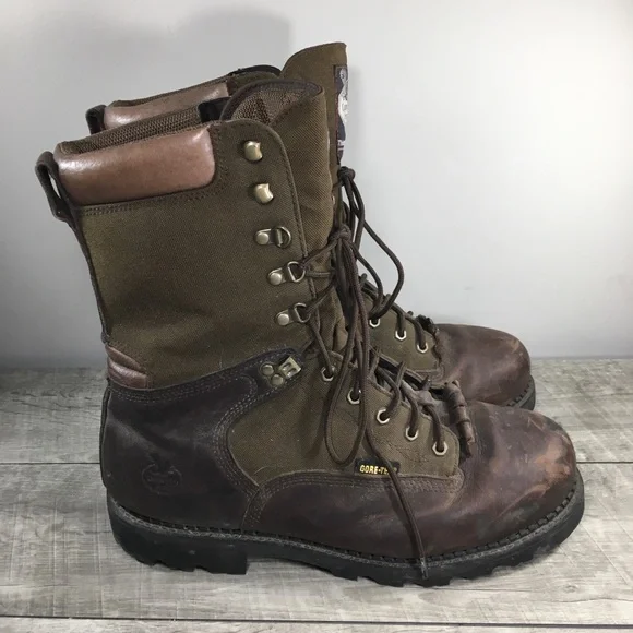 Georgia Mens G9014 1000 Gram Hiker Leather Work Hunting Soft Toe Boots Size 13 Georgia Giant Mens Soggy Brown Leather Safety Toe 8in Work  main image 3